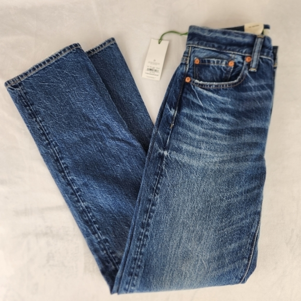 AE77 The Western Blue‎ Denim Jeans Size 24x30 Womens Button Fly - NO TAGS